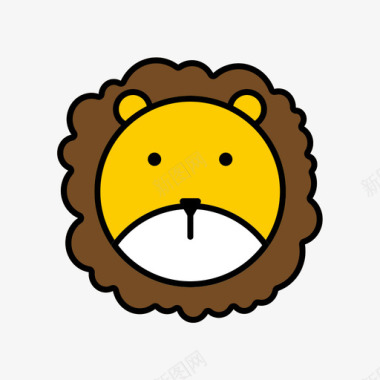 动物图标-上色-狮子图标