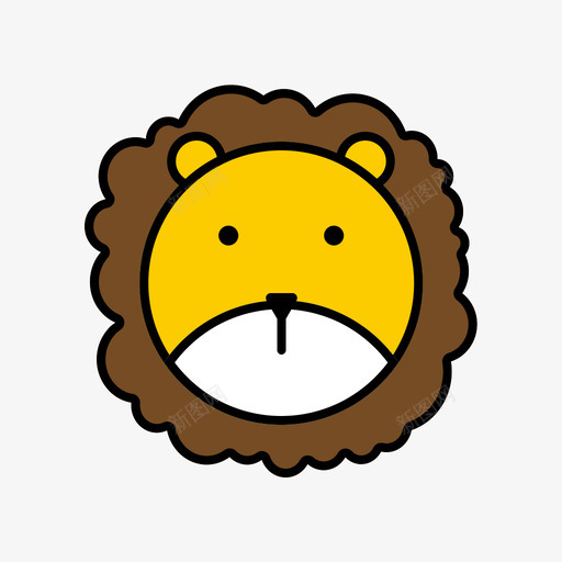 动物图标-上色-狮子svg_新图网 https://ixintu.com 动物图标-上色-狮子 动物 多色 简约 圆润 可爱 狮子