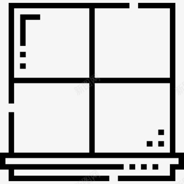 窗户室内15线性图标图标