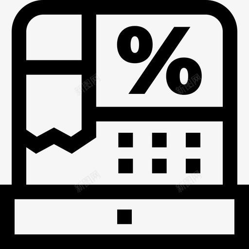 收银机销售41直线图标svg_新图网 https://ixintu.com 收银机 直线 销售