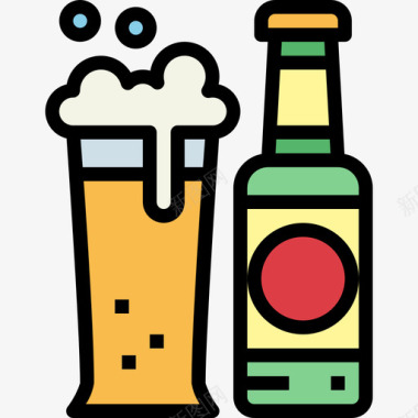 啤酒晚餐3原色图标图标