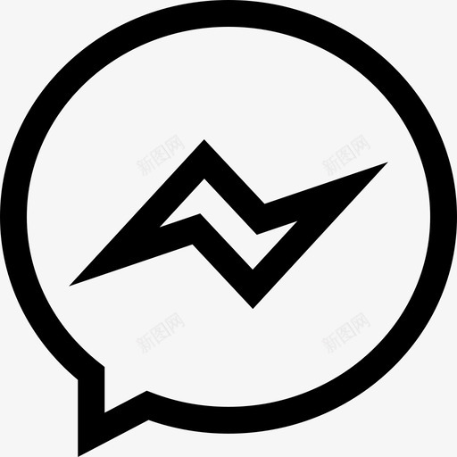 Messenger社交媒体97线性图标svg_新图网 https://ixintu.com Messenger 媒体 社交 线性