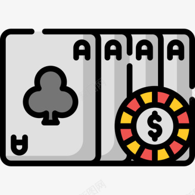 赌博上瘾2线性颜色图标图标