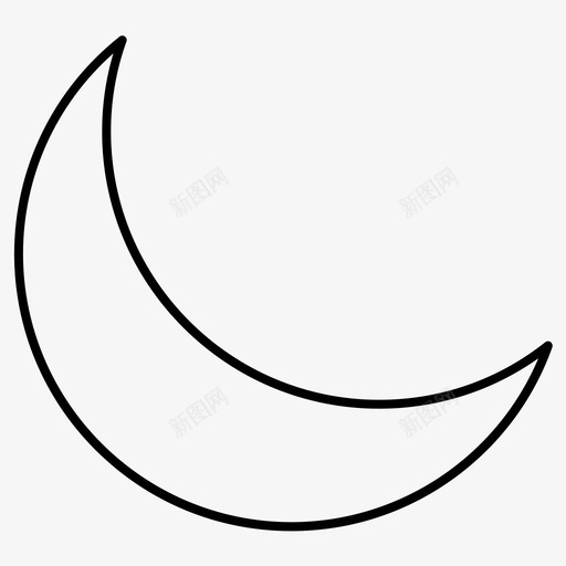 新月月亮夜晚图标svg_新图网 https://ixintu.com 共享 创意 夜晚 天空 常规 新月 月亮 集合