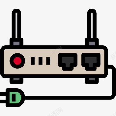 Wifi家用电子4线性彩色图标图标