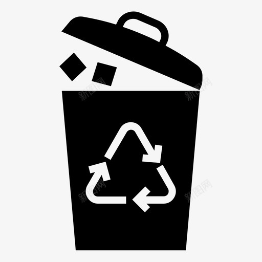 垃圾箱可生物降解废物绿色废物图标svg_新图网 https://ixintu.com 再生 可生 回收站 垃圾箱 废物 污染 生物 绿色 自然 装置 降解
