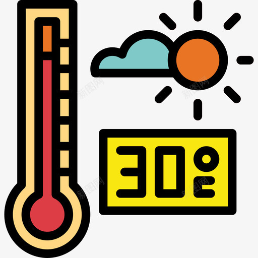 温度第二季线性颜色图标svg_新图网 https://ixintu.com 温度 第二 线性 颜色