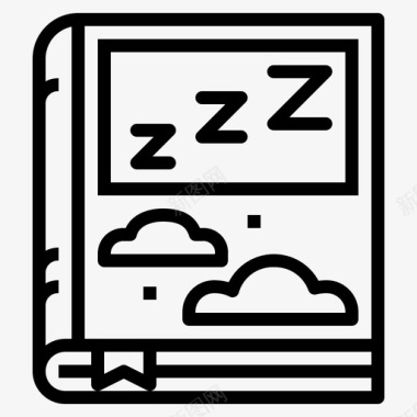 书睡眠38线性图标图标
