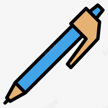钢笔返校91线性颜色图标图标