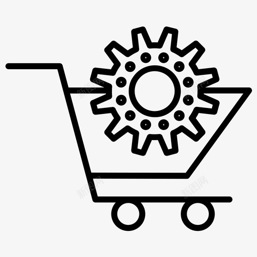 购物车装备设置图标svg_新图网 https://ixintu.com 搜索引擎优化营销加粗线集62 装备 设置 购物车