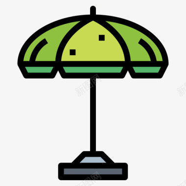 太阳伞旅行者3线性颜色图标图标