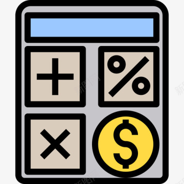 计算器货币86线颜色图标图标
