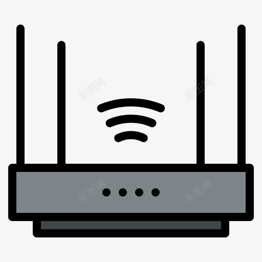 路由器家用电器21线颜色图标svg_新图网 https://ixintu.com 家用电器 路由器 颜色