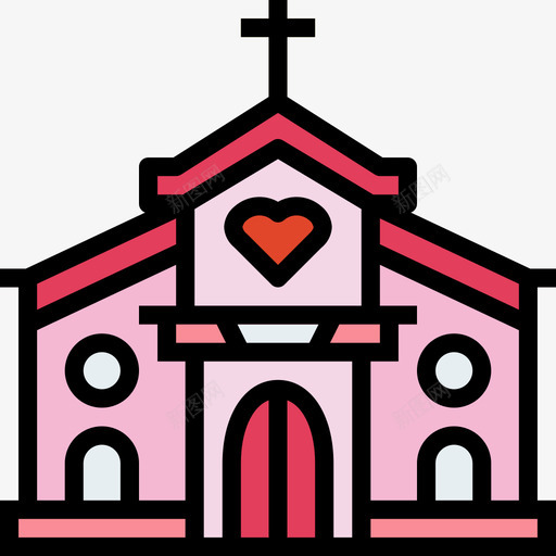 教堂爱95线性颜色图标svg_新图网 https://ixintu.com 教堂 线性 颜色