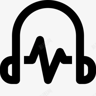 耳机声音和音乐1线性图标图标
