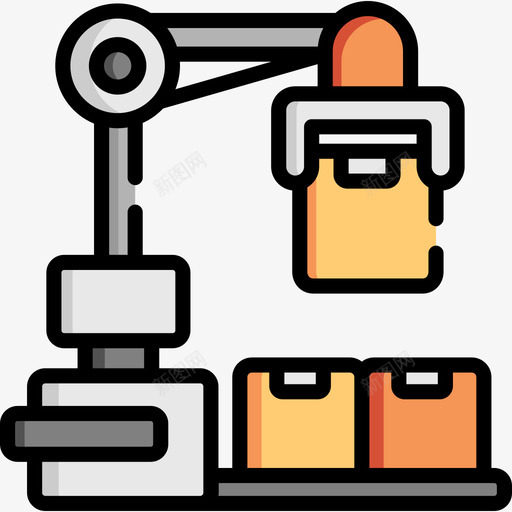 机械臂工厂34线性颜色图标svg_新图网 https://ixintu.com 工厂 机械 线性 颜色