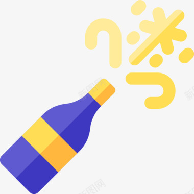 香槟新年45平淡图标图标