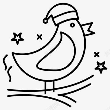 鸟动物圣诞节图标图标
