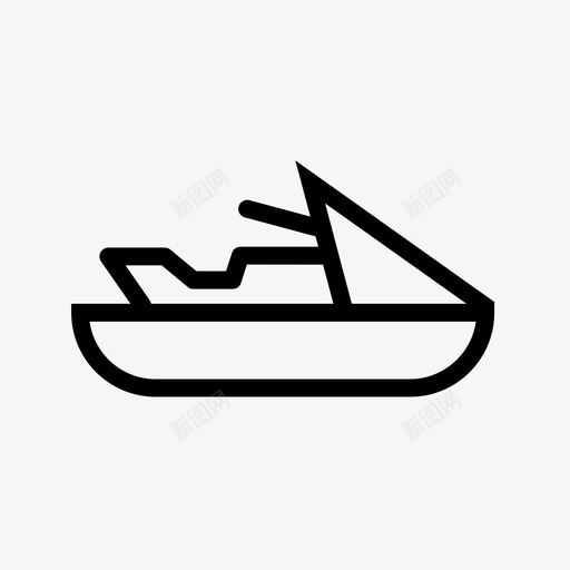 摩托艇运输船艇图标svg_新图网 https://ixintu.com 摩托艇 船艇 运输