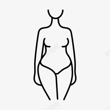 女性体型女性气质梨型图标图标