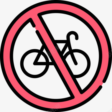 自行车信号禁止5线颜色图标图标