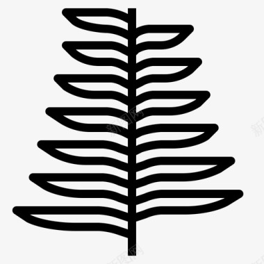 蕨类植物2号树线形图标图标