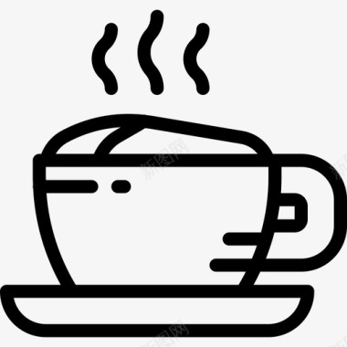咖啡杯餐厅69线性图标图标