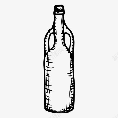 瓶子饮料素描图标图标