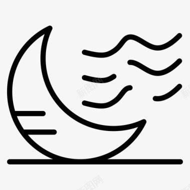 气候月亮夜晚图标图标