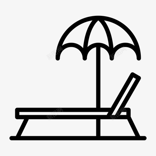 躺椅夏季99直线型图标svg_新图网 https://ixintu.com 夏季 直线 线型 躺椅