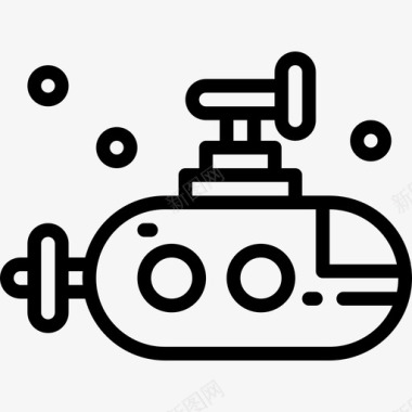 潜艇机器人机器4线性图标图标