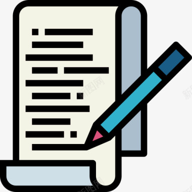 书写文件和文件45线颜色图标图标