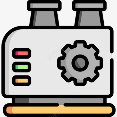 工厂机器工厂34线性颜色图标图标