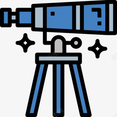 望远镜大学33线性颜色图标图标