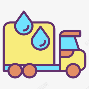 送货车水11线性颜色图标图标