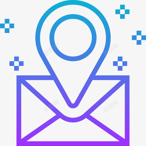 目的地邮政要素3渐变图标svg_新图网 https://ixintu.com 渐变 目的地 要素 邮政