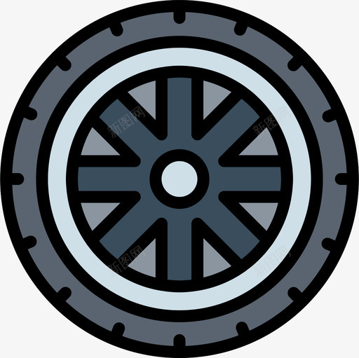 车轮汽车维修29线性颜色图标svg_新图网 https://ixintu.com 汽车维修 线性 车轮 颜色