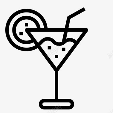 鸡尾酒酒玻璃杯图标图标
