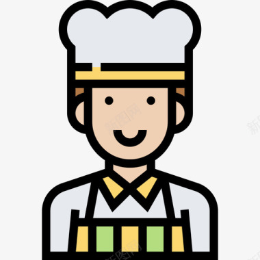 主厨烧烤和烧烤3道正色图标图标