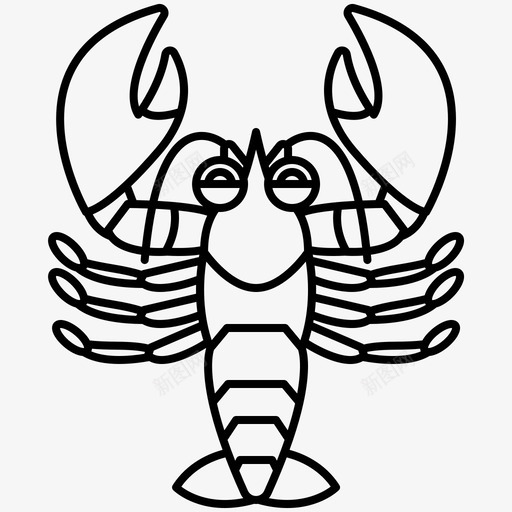 龙虾小龙虾甲壳类动物图标svg_新图网 https://ixintu.com 小龙虾 水产 海产 海鲜 甲壳类动物 龙虾