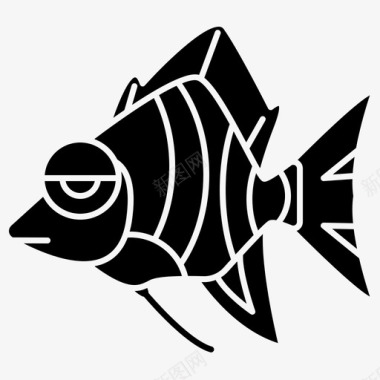 天使鱼水族馆彩色图标图标