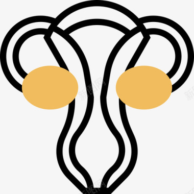 子宫人体器官7黄影图标图标
