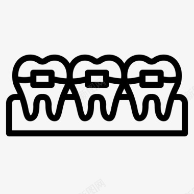 牙齿牙齿47线形图标图标