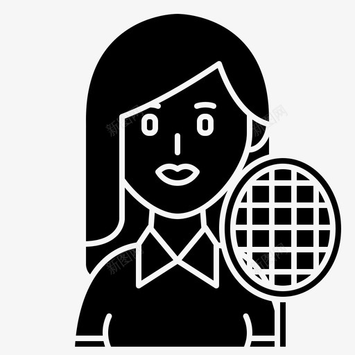 羽毛球运动员室内图标svg_新图网 https://ixintu.com 女性运动字形 室内 羽毛球 运动 运动员