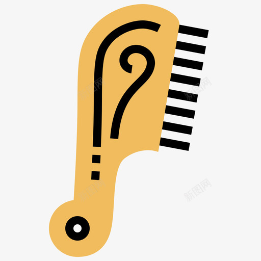 梳子宠物店75黄影图标svg_新图网 https://ixintu.com 宠物店75 梳子 黄影