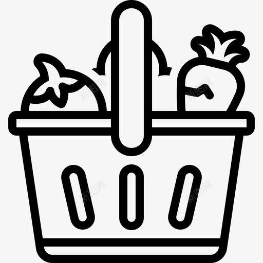 蔬菜篮子绿色图标svg_新图网 https://ixintu.com 健康 杂货店购物 篮子 绿色 蔬菜