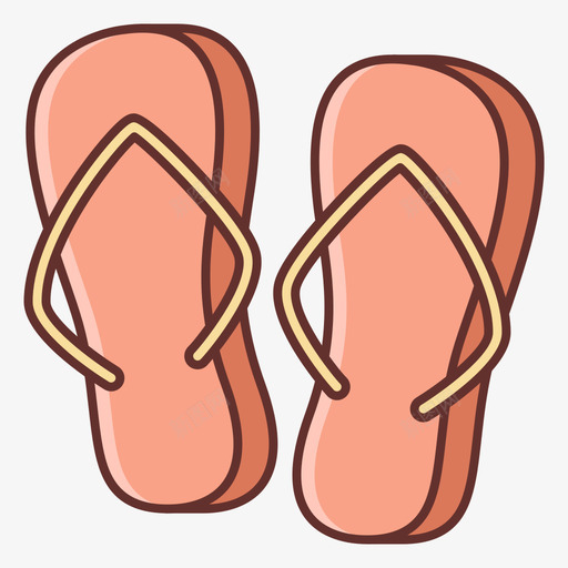 拖鞋夏季旅行线性颜色图标svg_新图网 https://ixintu.com 夏季 拖鞋 旅行 线性 颜色