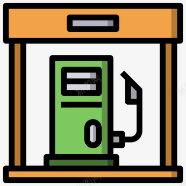 燃油泵加油站10线颜色图标图标