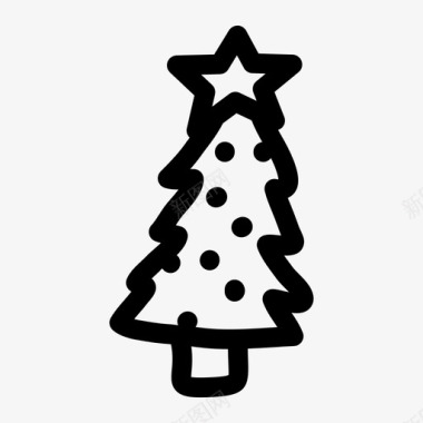 圣诞树假日装饰品图标图标