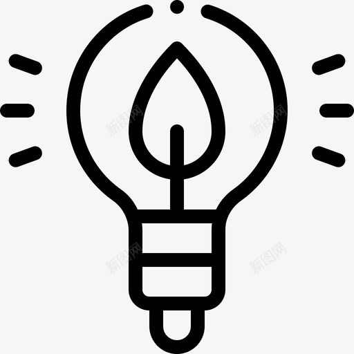 灯泡可持续能源36线性图标svg_新图网 https://ixintu.com 可持续能源36 灯泡 线性